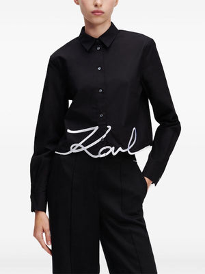 Karl signature camicia cropped