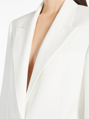 Blazer monopetto in cady bianco