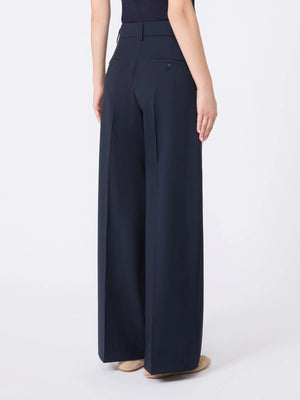 Pantalone palazzo in lana blu