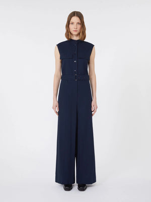 Tuta in gabardina di cotone blu