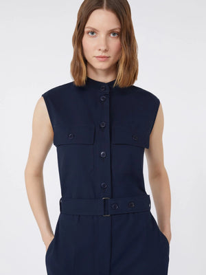 Tuta in gabardina di cotone blu