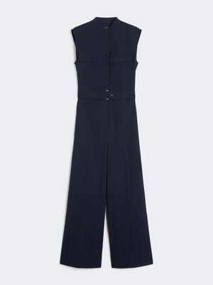 Tuta in gabardina di cotone blu