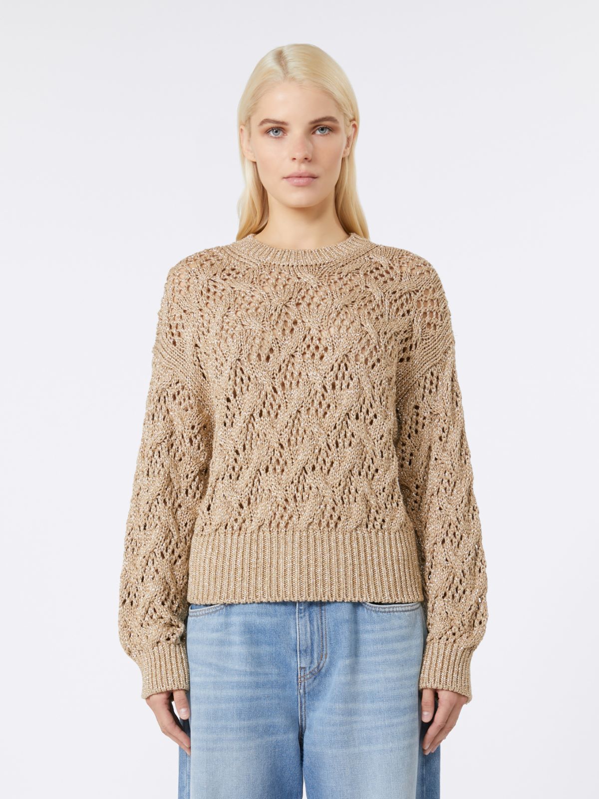 Maglia in cordonetto a rombi oro