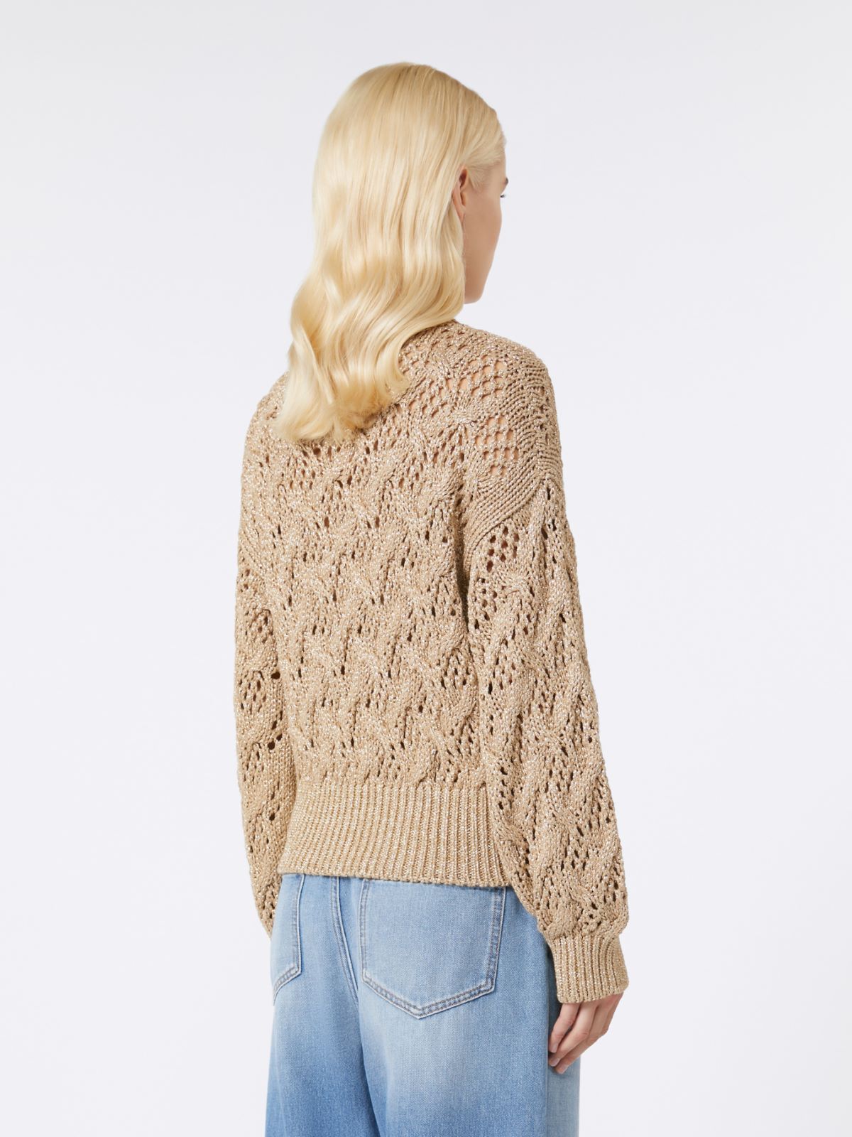 Maglia in cordonetto a rombi oro