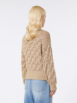 Maglia in cordonetto a rombi oro