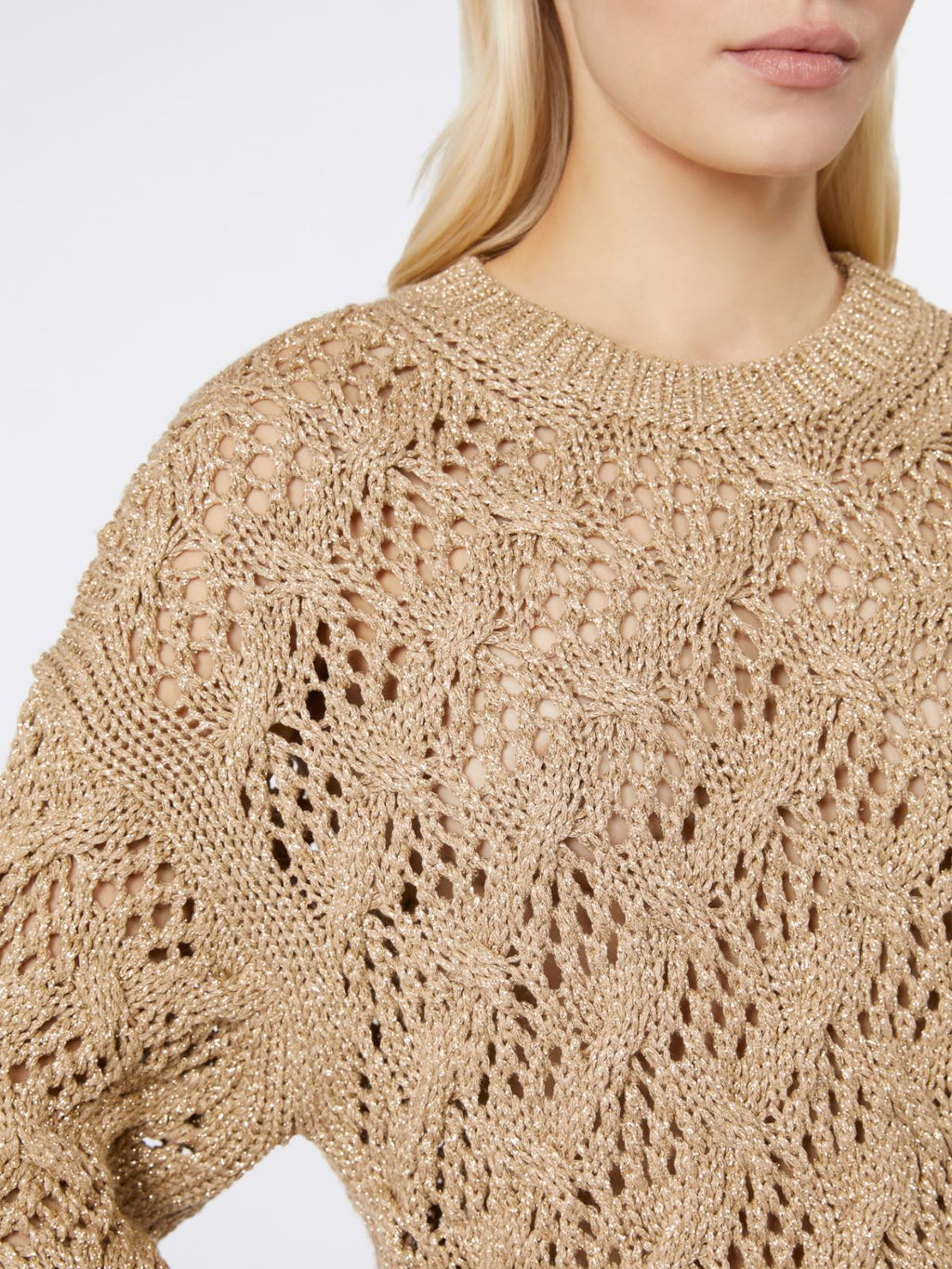 Maglia in cordonetto a rombi oro