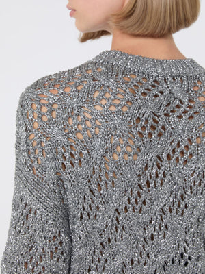 Maglia in cordonetto a rombi argento
