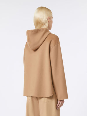Felpa in lana, cashmere e seta cammello