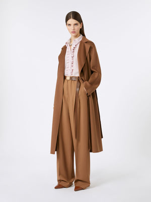 Cappotto in lana, cashmere e seta cammello