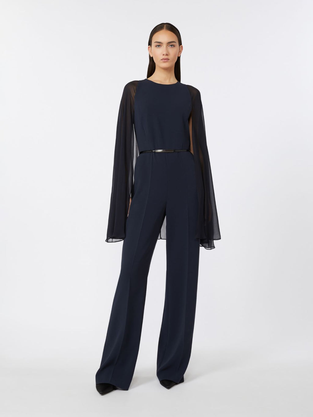 Tuta in cady con cappa blu notte