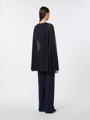 Tuta in cady con cappa blu notte
