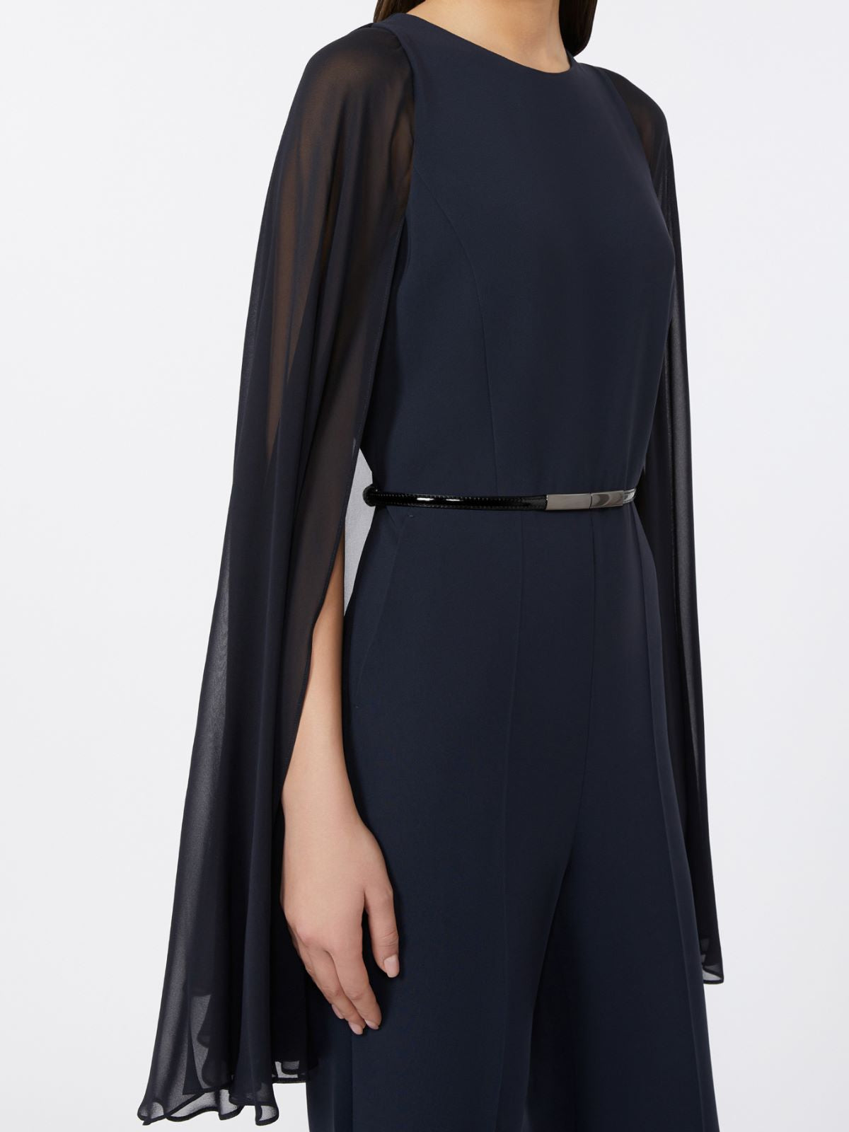 Tuta in cady con cappa blu notte