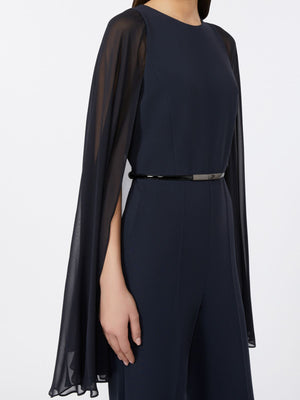 Tuta in cady con cappa blu notte