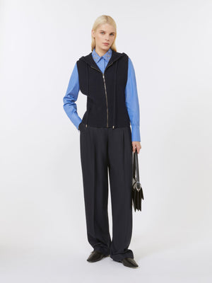 Camicia azzurra in popeline con cristalli