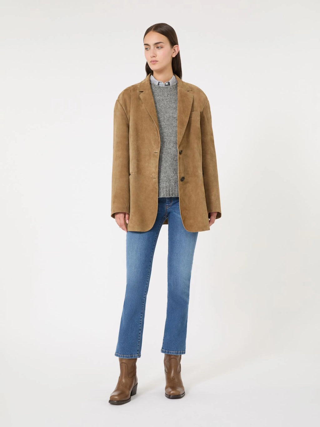 Blazer over in suede color deserto