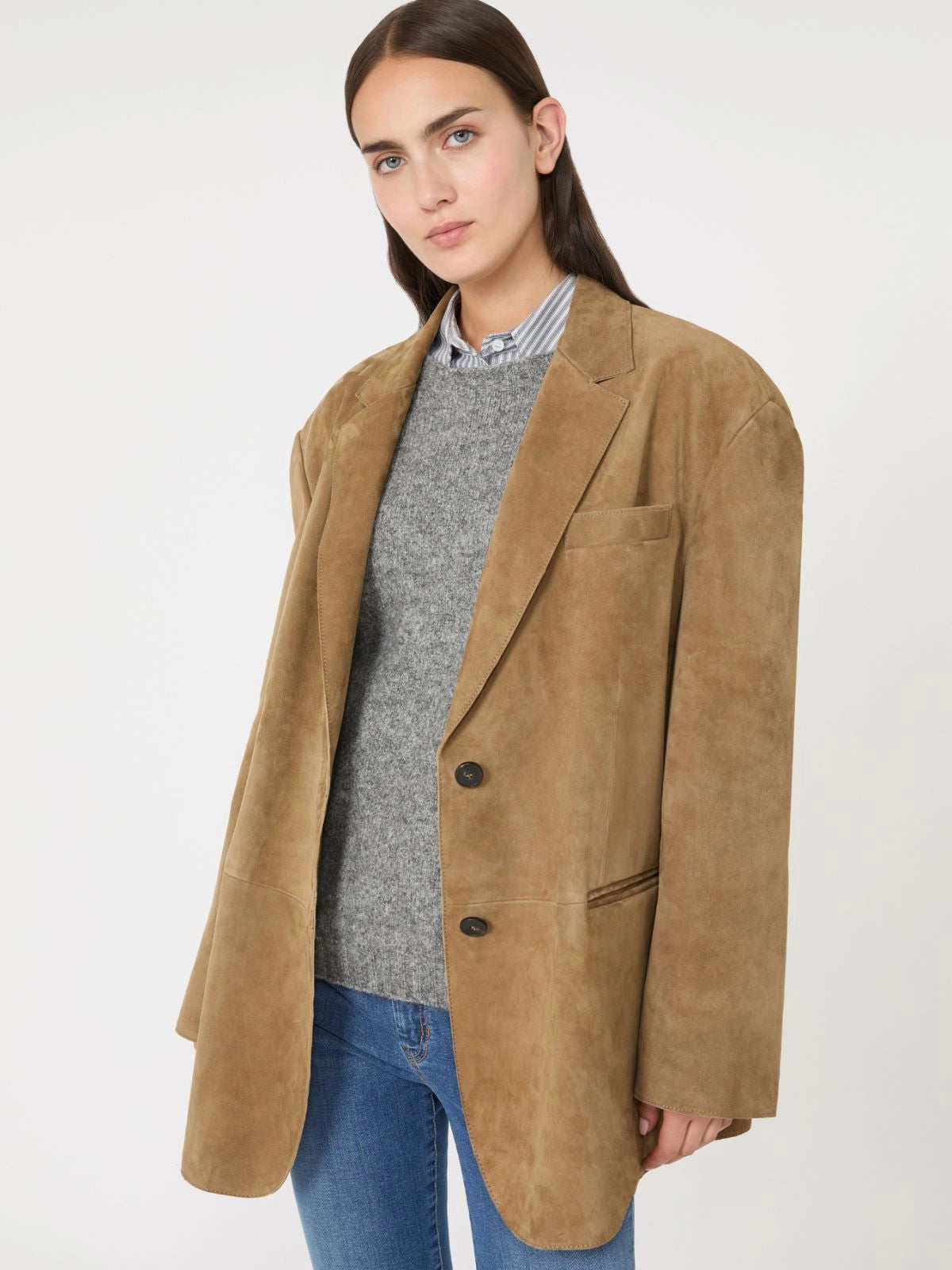 Blazer over in suede color deserto