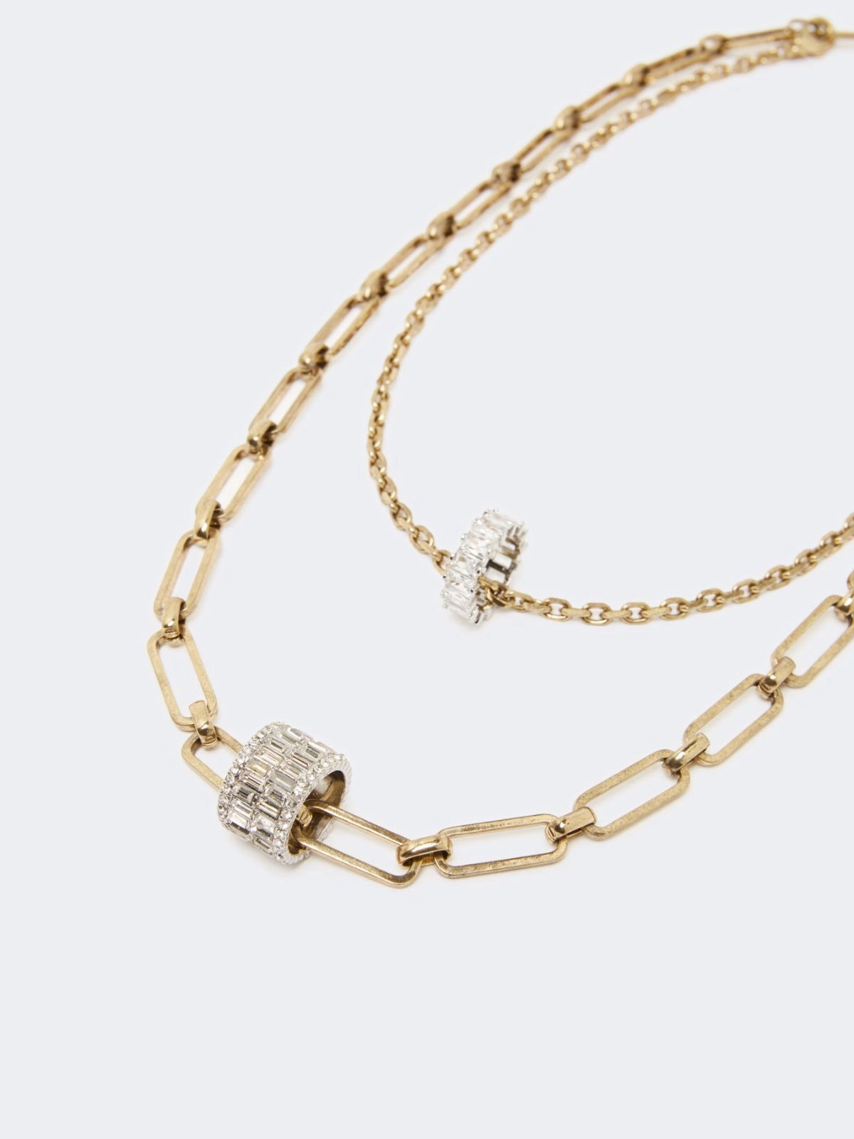 Collana doppio filo in metallo oro