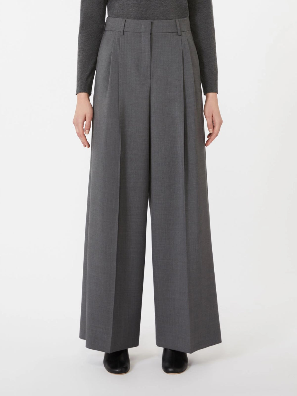 Pantalone in lana grigio medio