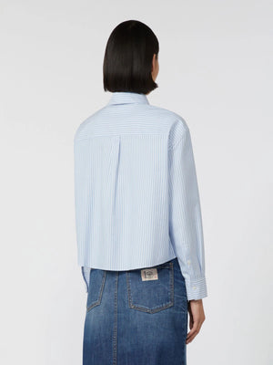 Camicia in Oxford di cotone bastoncino azzurro