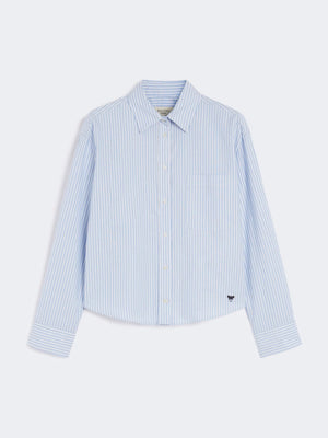 Camicia in Oxford di cotone bastoncino azzurro