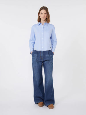 Camicia in Oxford di cotone azzurra