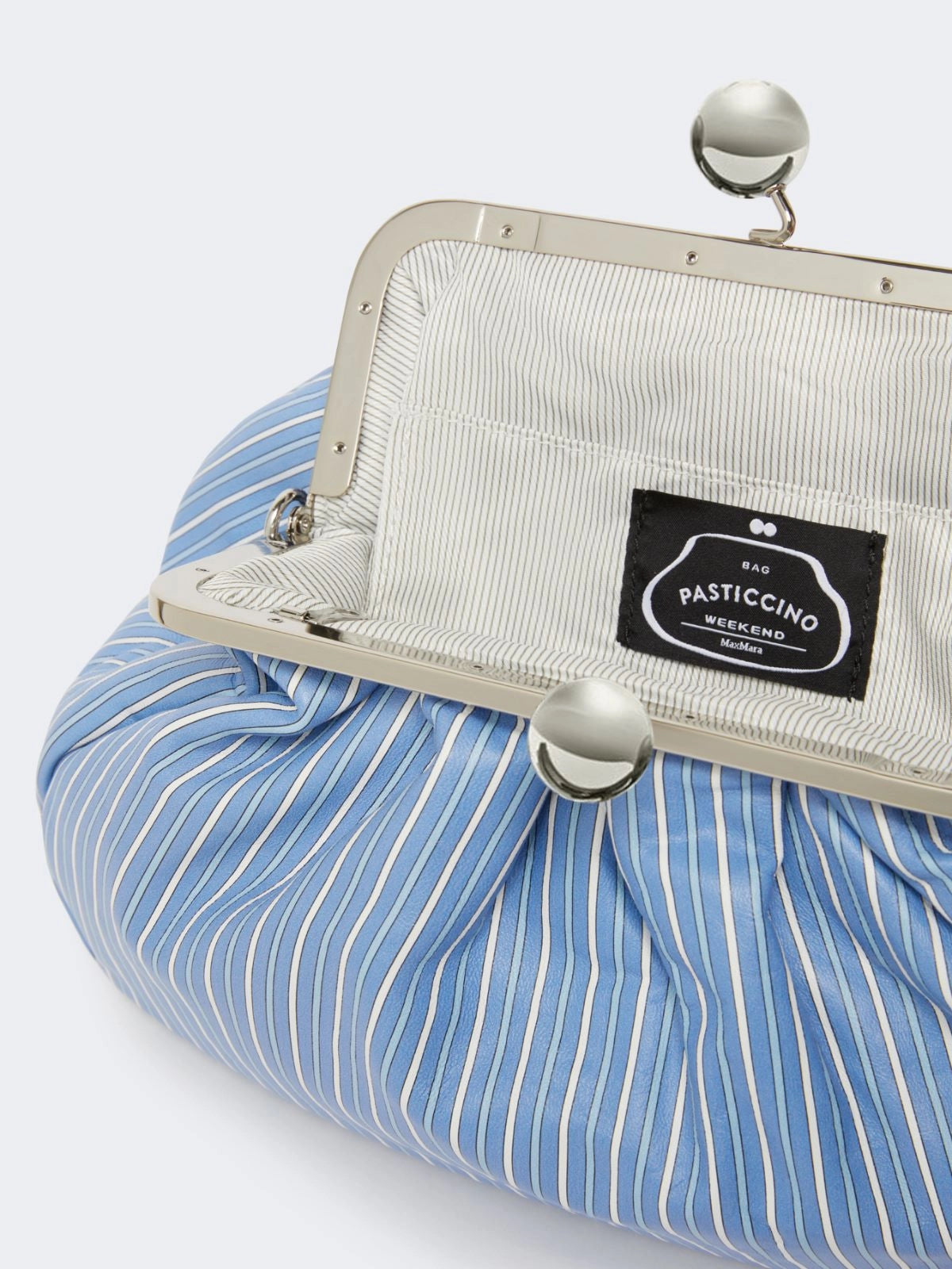 Pasticcino bag medium in nappa stampata azzurro