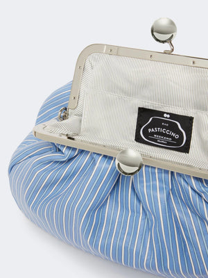 Pasticcino bag medium in nappa stampata azzurro