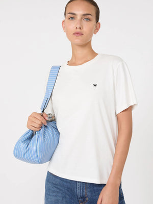 Pasticcino bag medium in nappa stampata azzurro