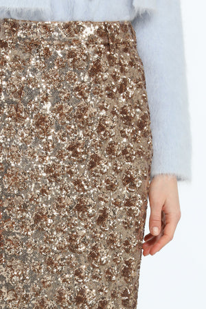 Gonna a tubino con tessuto paillettes