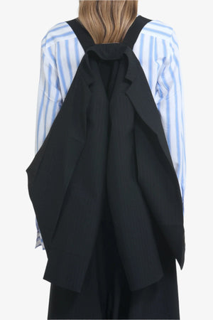 Blazer oversize gessato con spalline