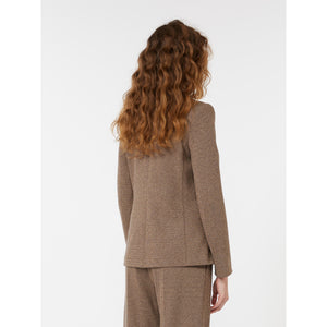 Blazer in jersey tinto filo cioccolato