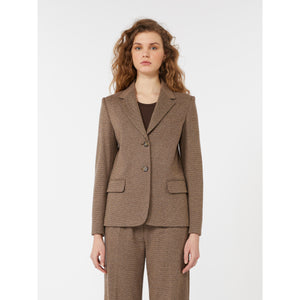 Blazer in jersey tinto filo cioccolato