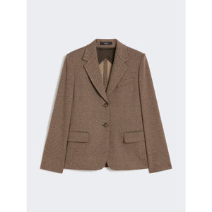 Blazer in jersey tinto filo cioccolato