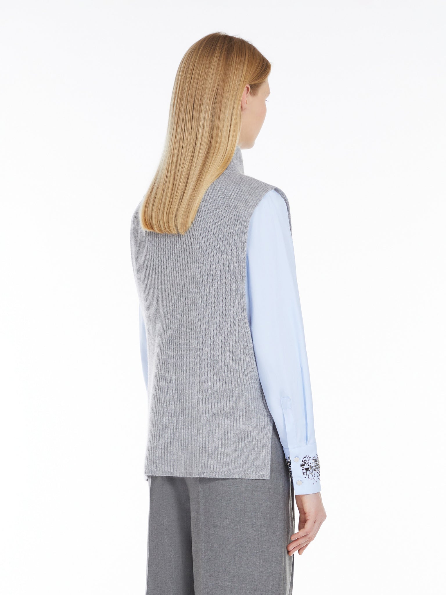 Gilet in filato di misto cashmere