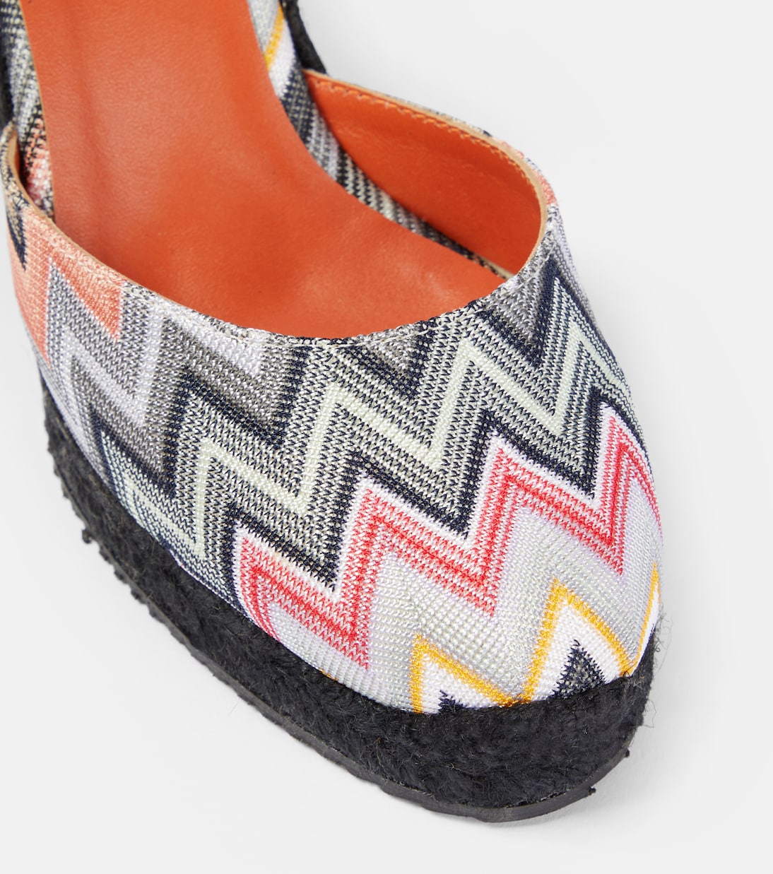 Espadrilles con zeppa in canvas chevron