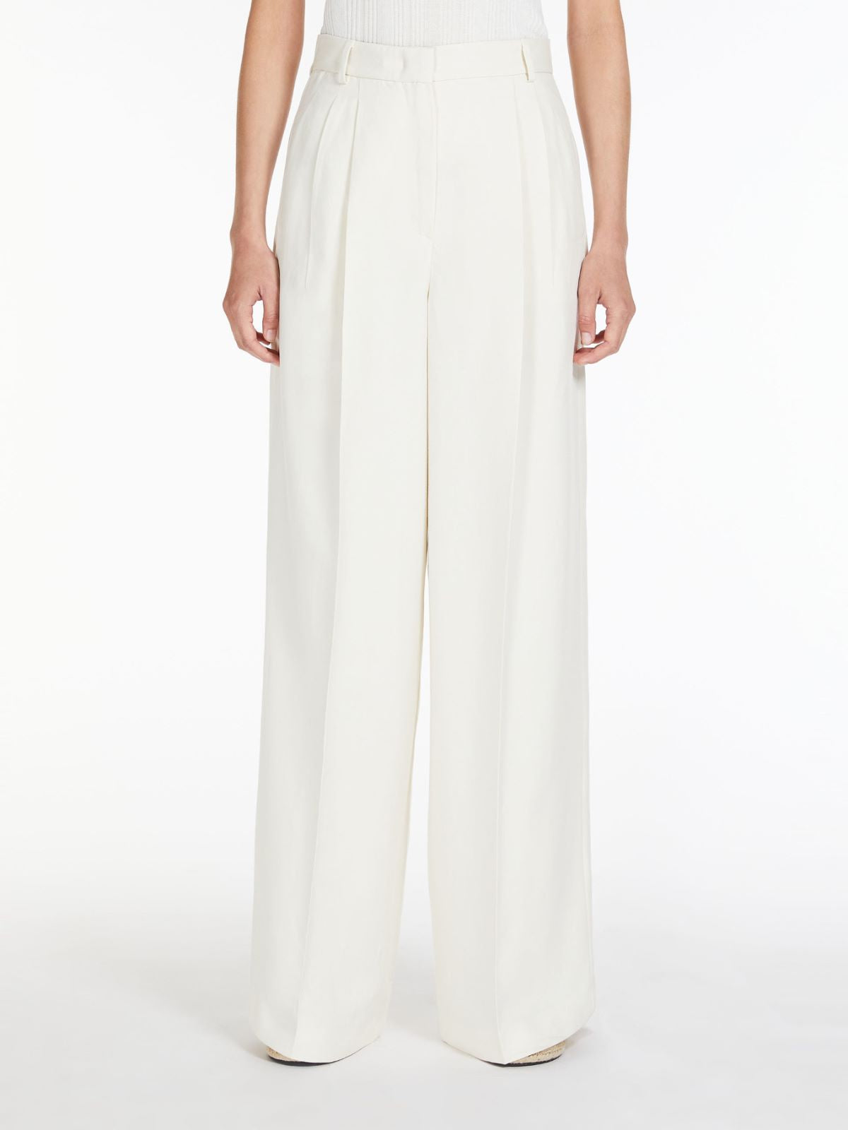Pantaloni in viscosa e lino