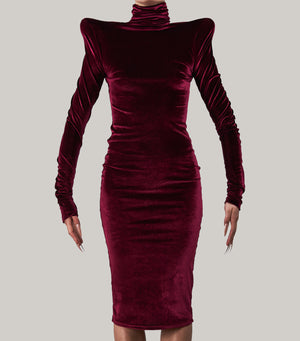 Velvet Sheath Dress “Marziana” burgundy