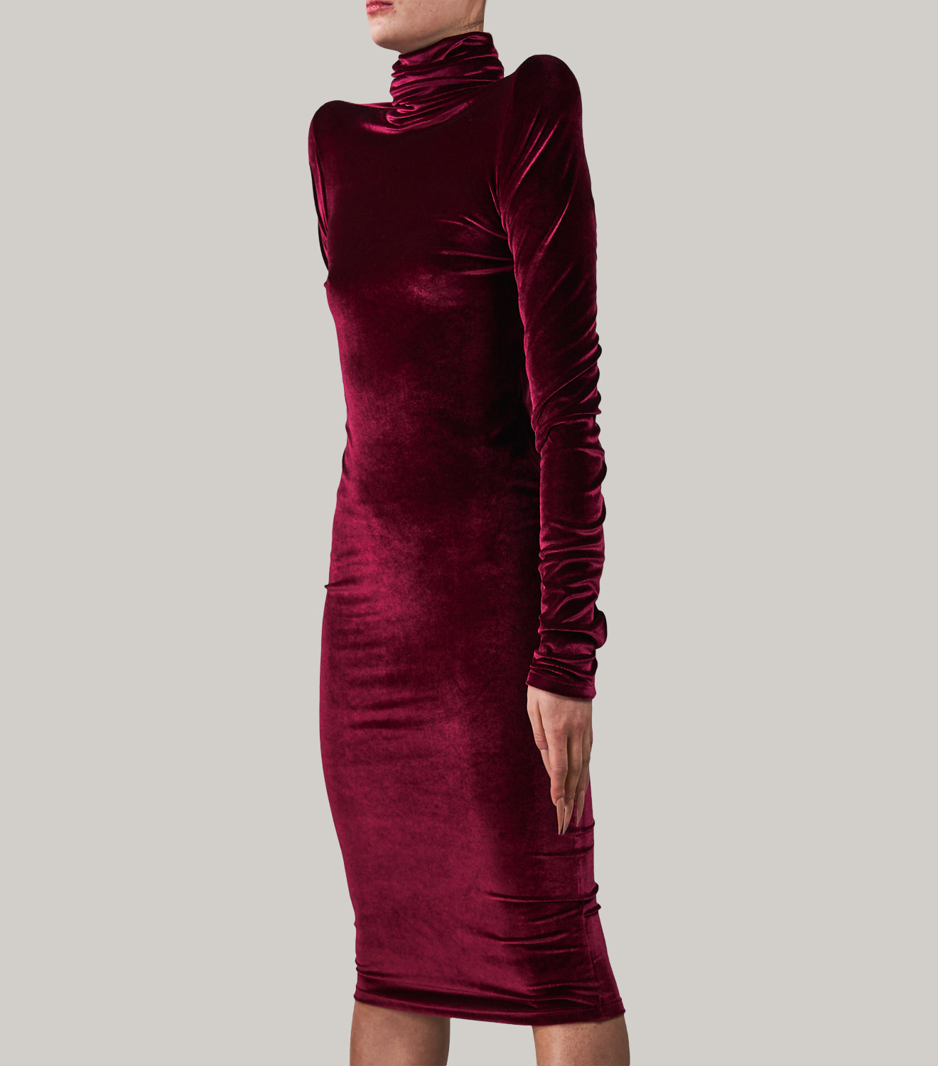 Velvet Sheath Dress “Marziana” burgundy