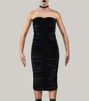 Draped Velvet Dress “Klyménē”