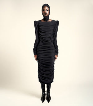 Draped Organic Cotton Dress “Bio-Nyx”